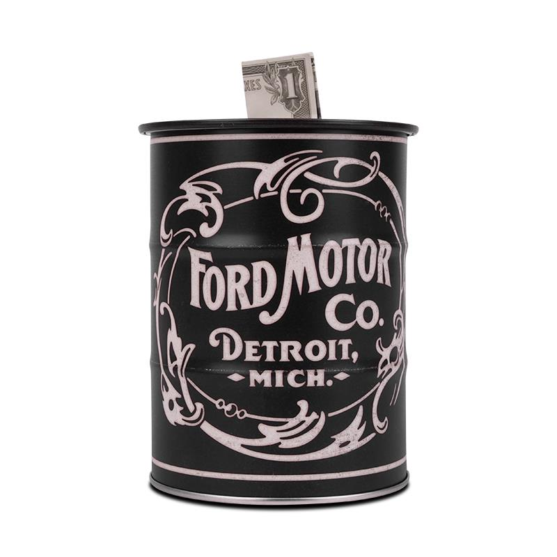 Ölfass Spardose mit Ford Motor Co. Logo