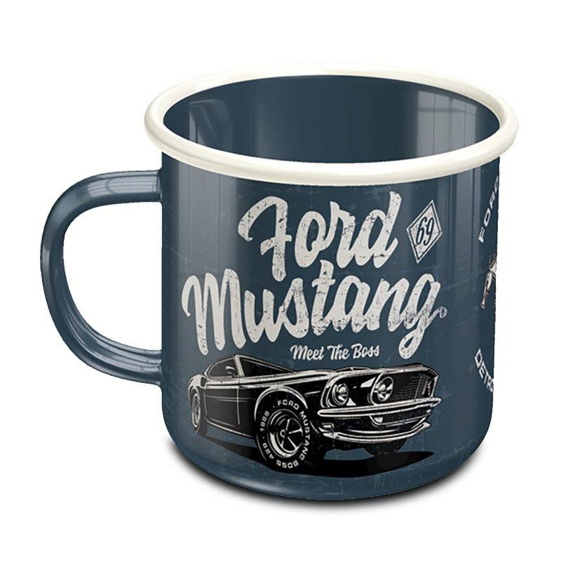 Emaille Tasse mit Ford Mustang Boss