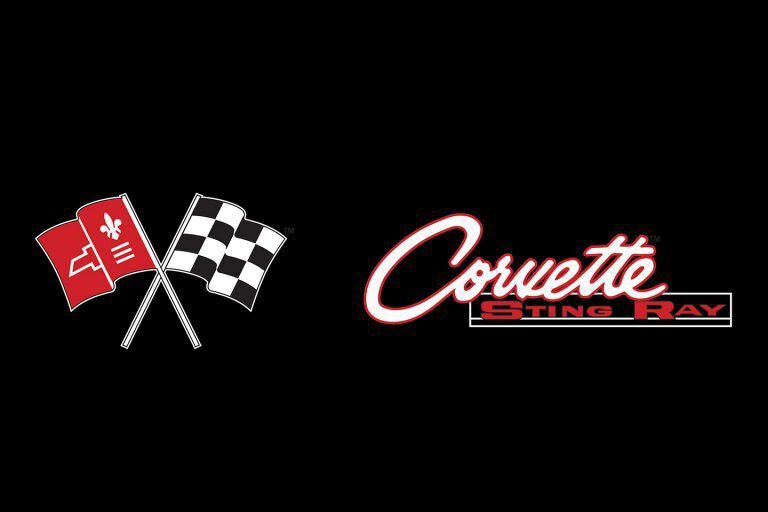 Kotflügelschoner Motorraum mit - Corvette C2 - Logo, Stück