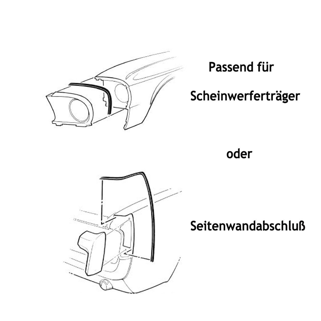 Dichtung Scheinwerferblende / Seitenwandabschluß, 65-70