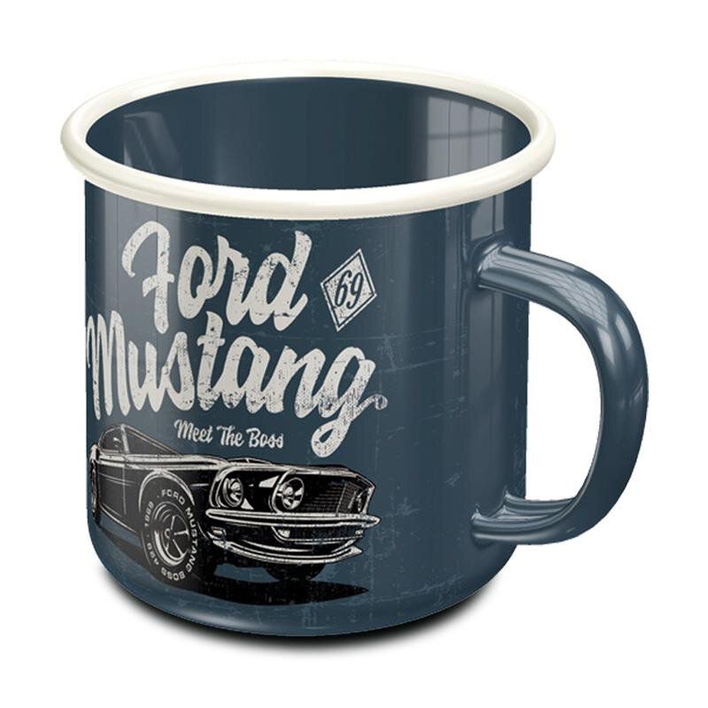 Emaille Tasse mit Ford Mustang Boss