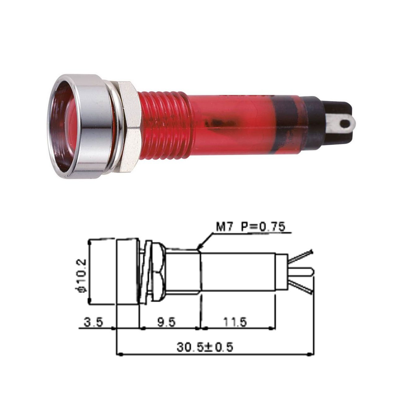 Universal Kontrolleuchte Rot