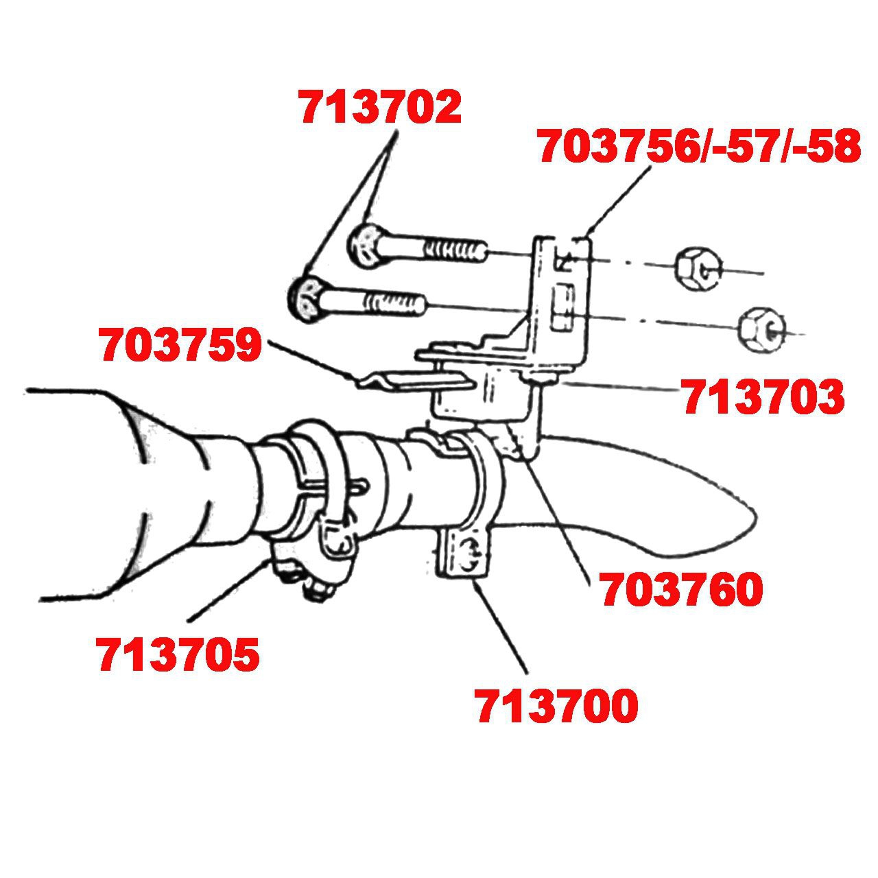 Schraube Halter an Bodenblech/Winkelhalter, 65-73