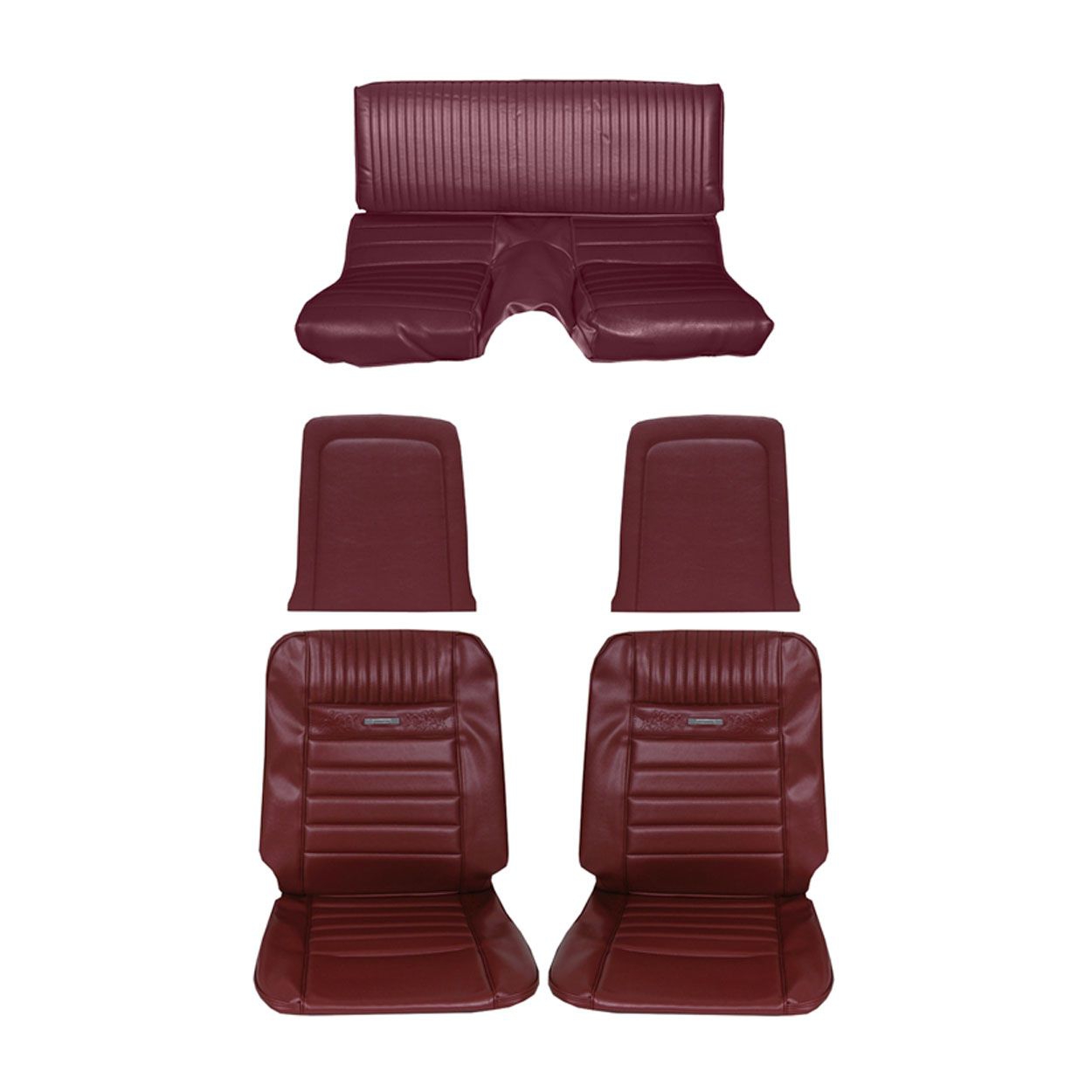 Sitzbezugsatz Pony, 66 Fastback, Rotbraun (Maroon)