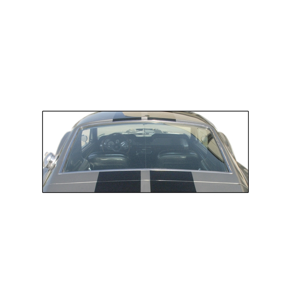 67-68 Ford Mustang Coupe Zierleiste Heckscheibe - Edelstahl, Chrom